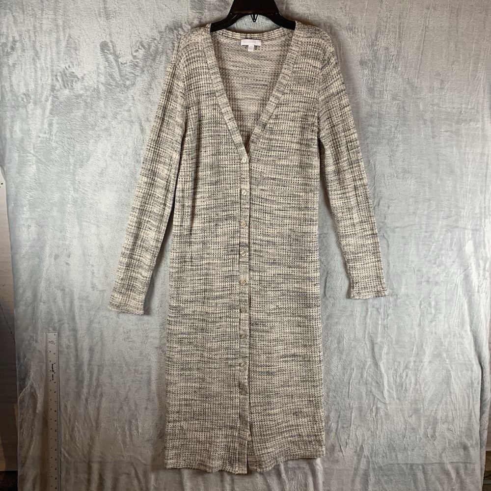 Beyond Yoga Women's Your Line Button Duster Long Sweater Cardigan Dress Waffle M